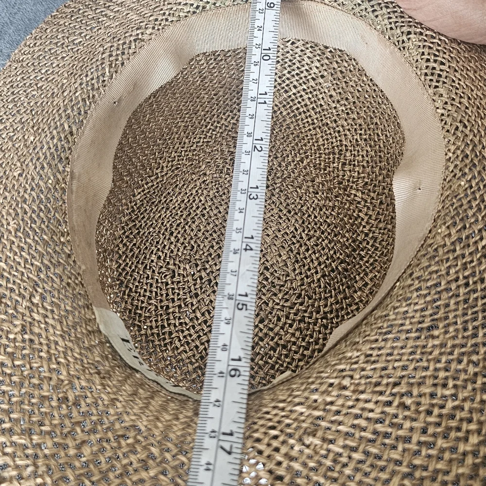Eric Javits Straw Western Sun Hat with Shell and Sequin Trim - Natural